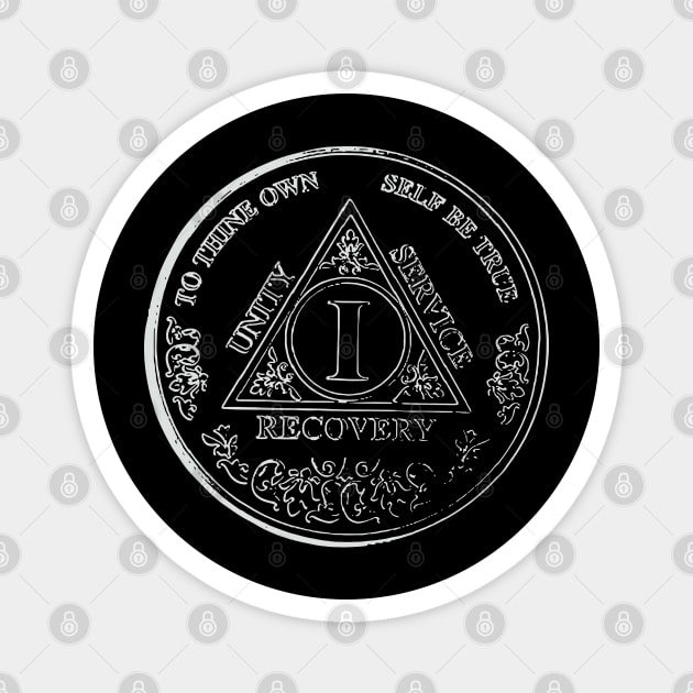 Alcoholics Anonymous Recovery Sober - Sober Since - AA Tribute - aa Alcohol - Recovery Tribute - sober aa sobriety addiction recovery narcotics anonymous addiction drugs mental health Magnet by TributeDesigns